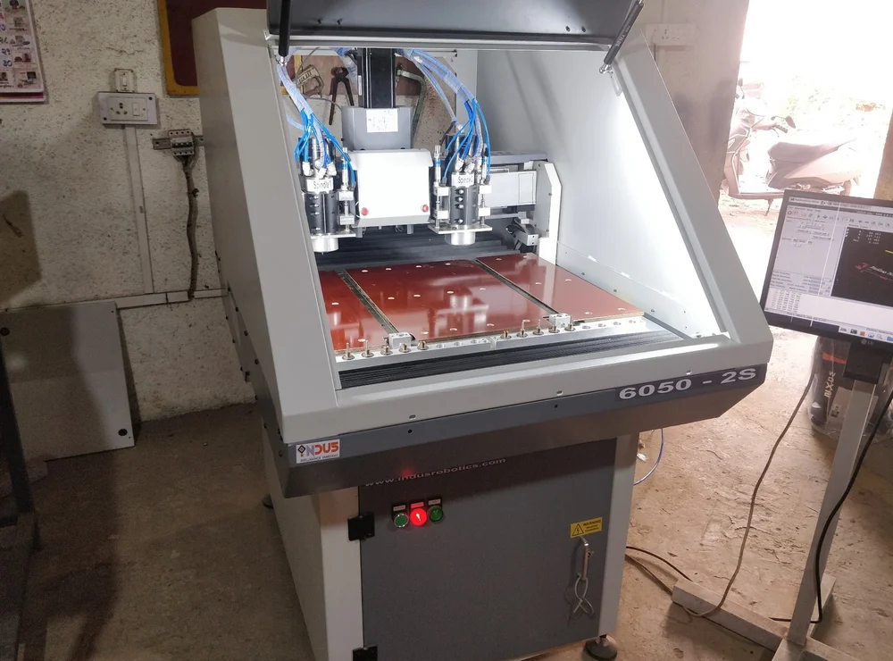 Automatic FR4 Substrate PCB Drilling Machine with Auto-Tool Changer (ATC) Double Spindle